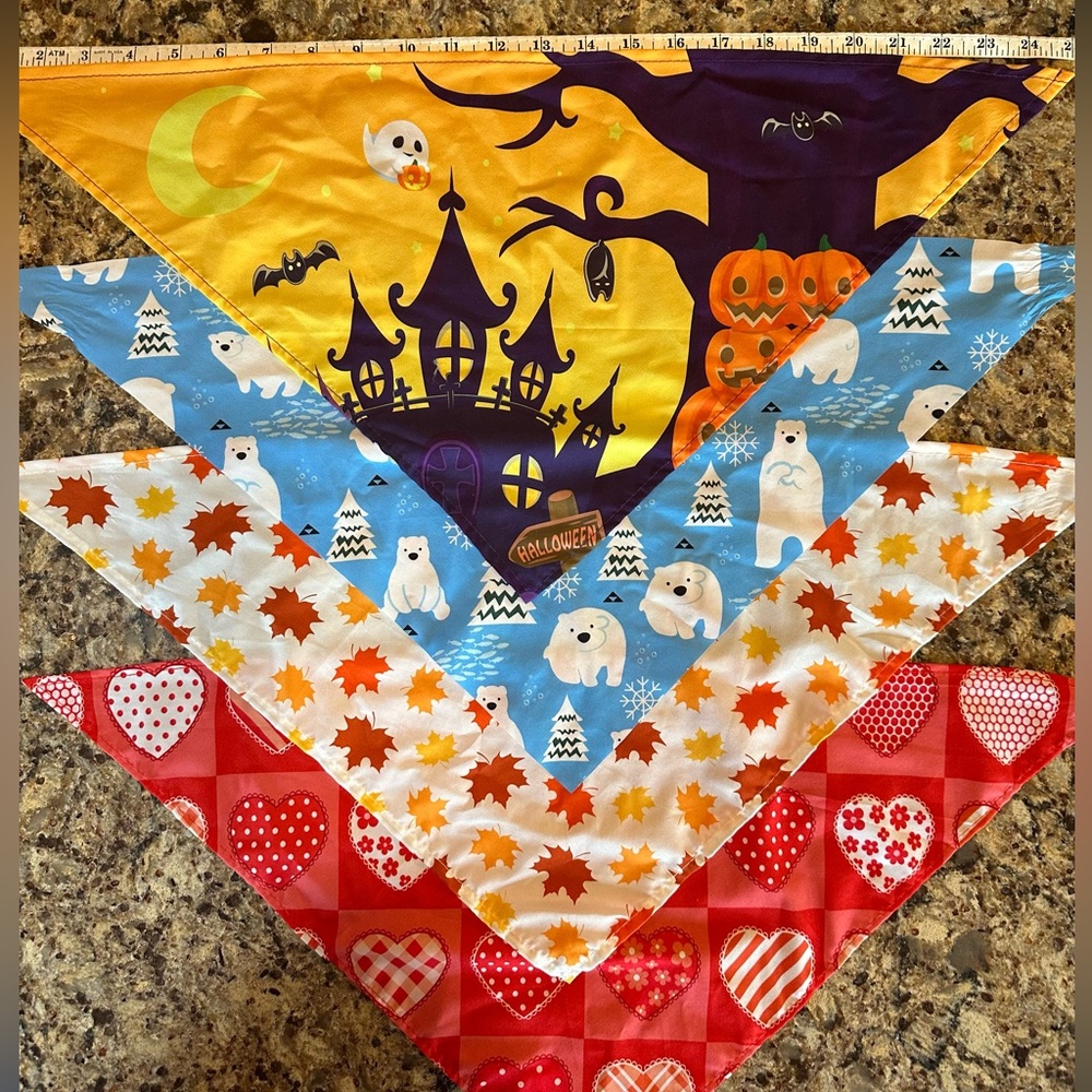 Colorful Dog Bandanas Set